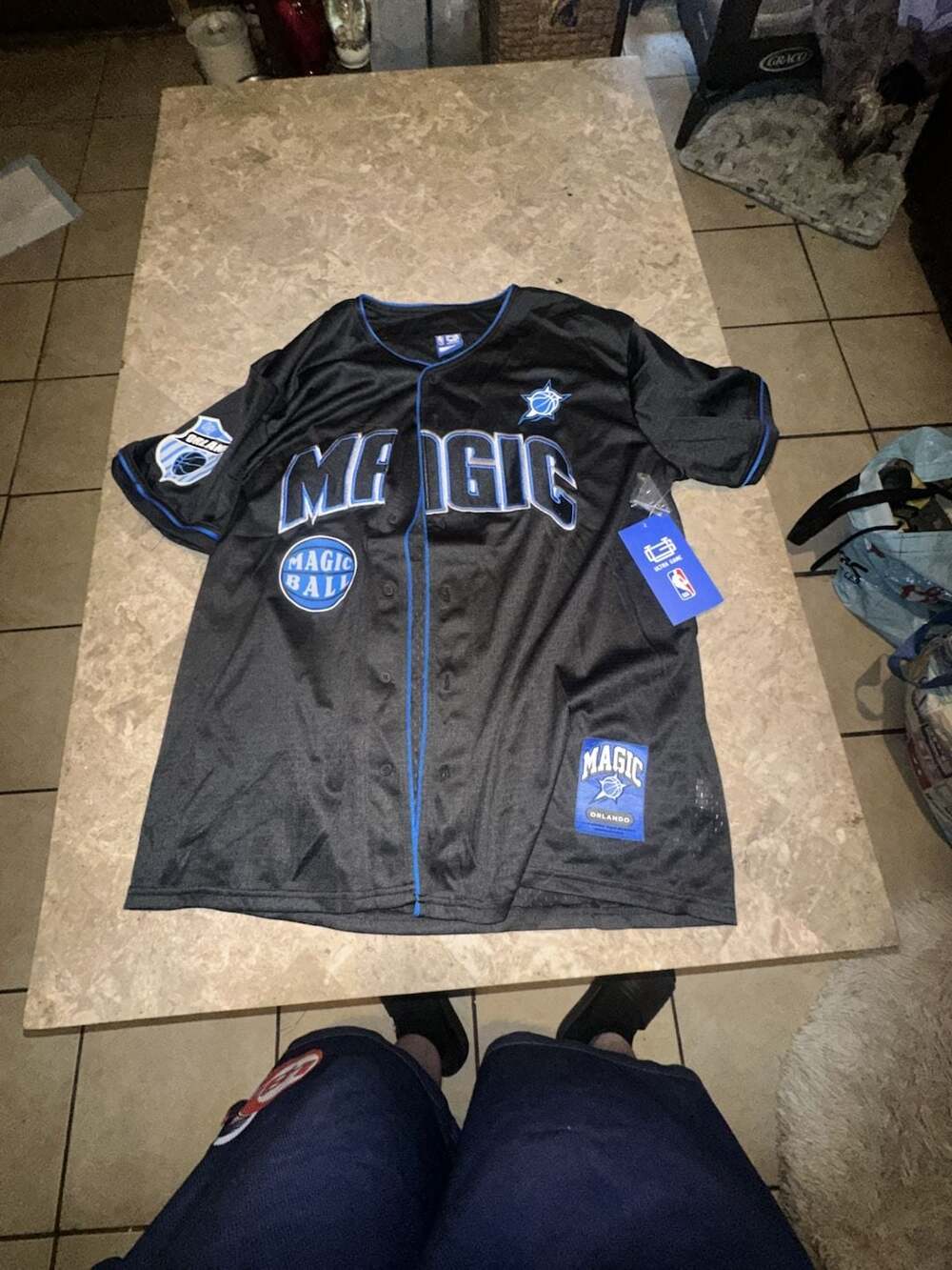 Game NBA Orlando Magic Black Baseball Jersey Size Medium New With Tags